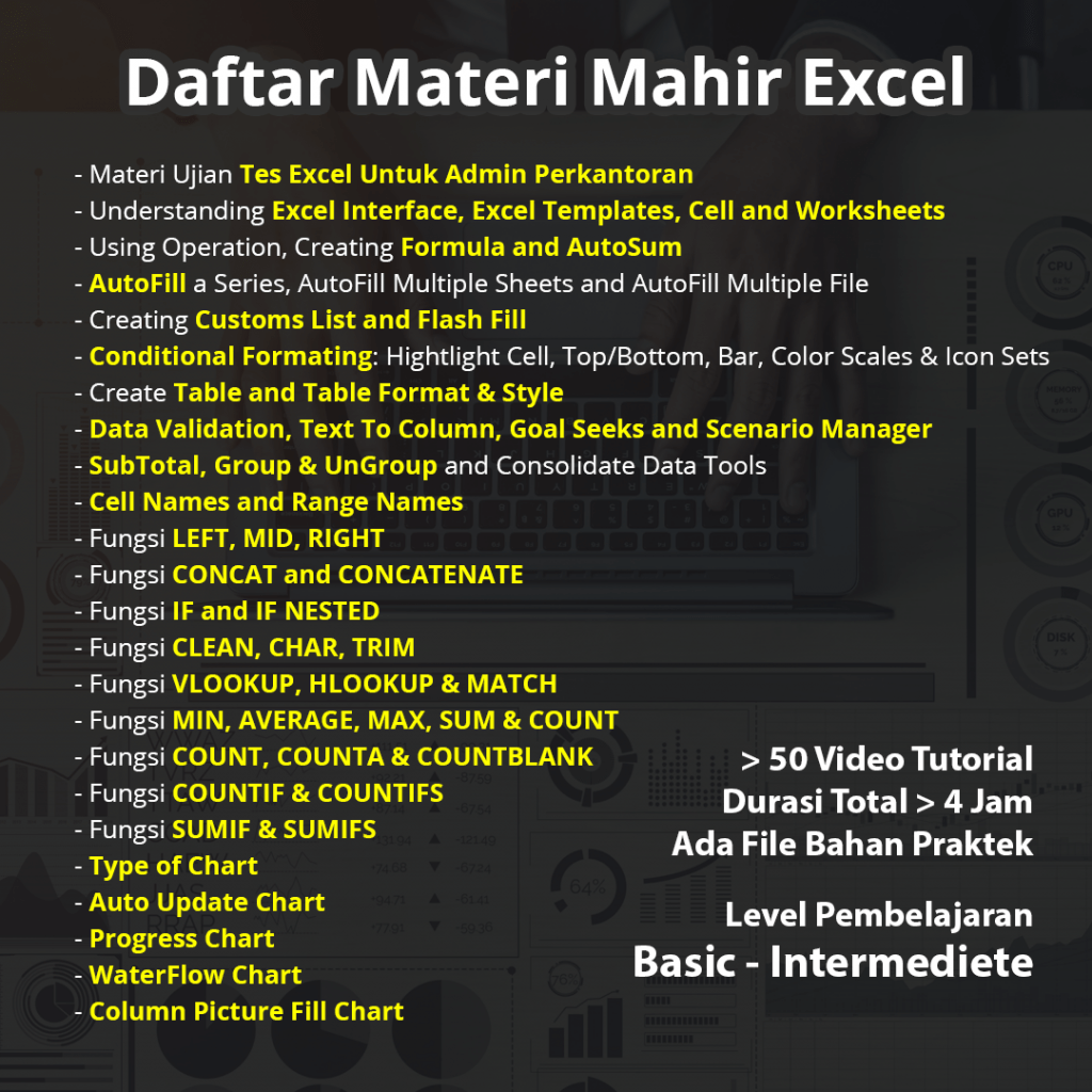 Video Belajar Excel GRATIS – Teddy Diego